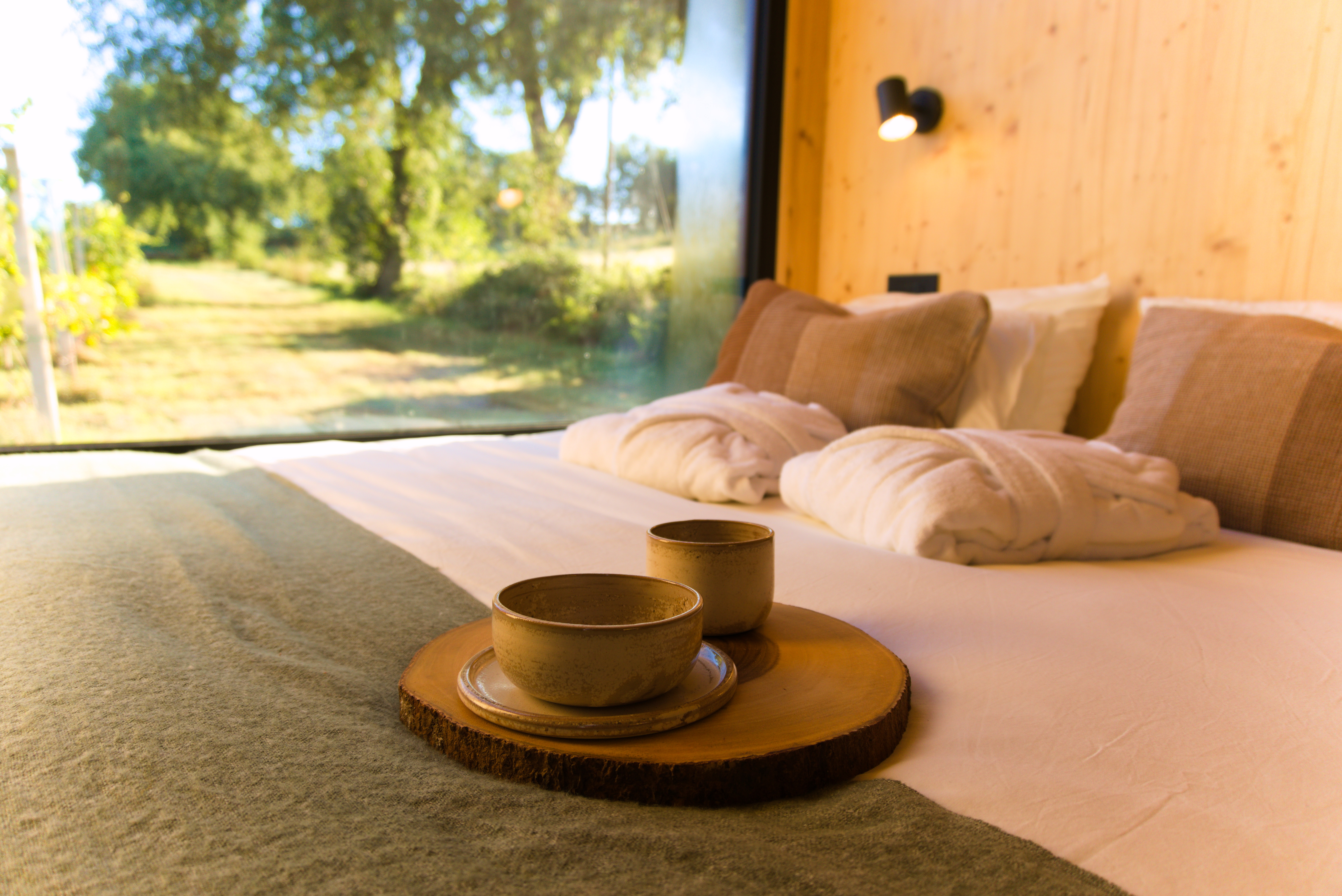 Colazione servita nella tiny house